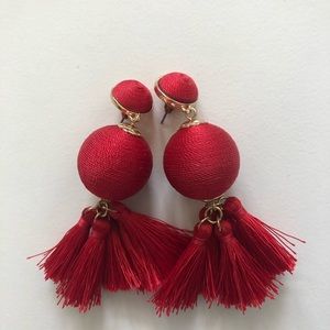 BaubleBar Tassel Earrings Red